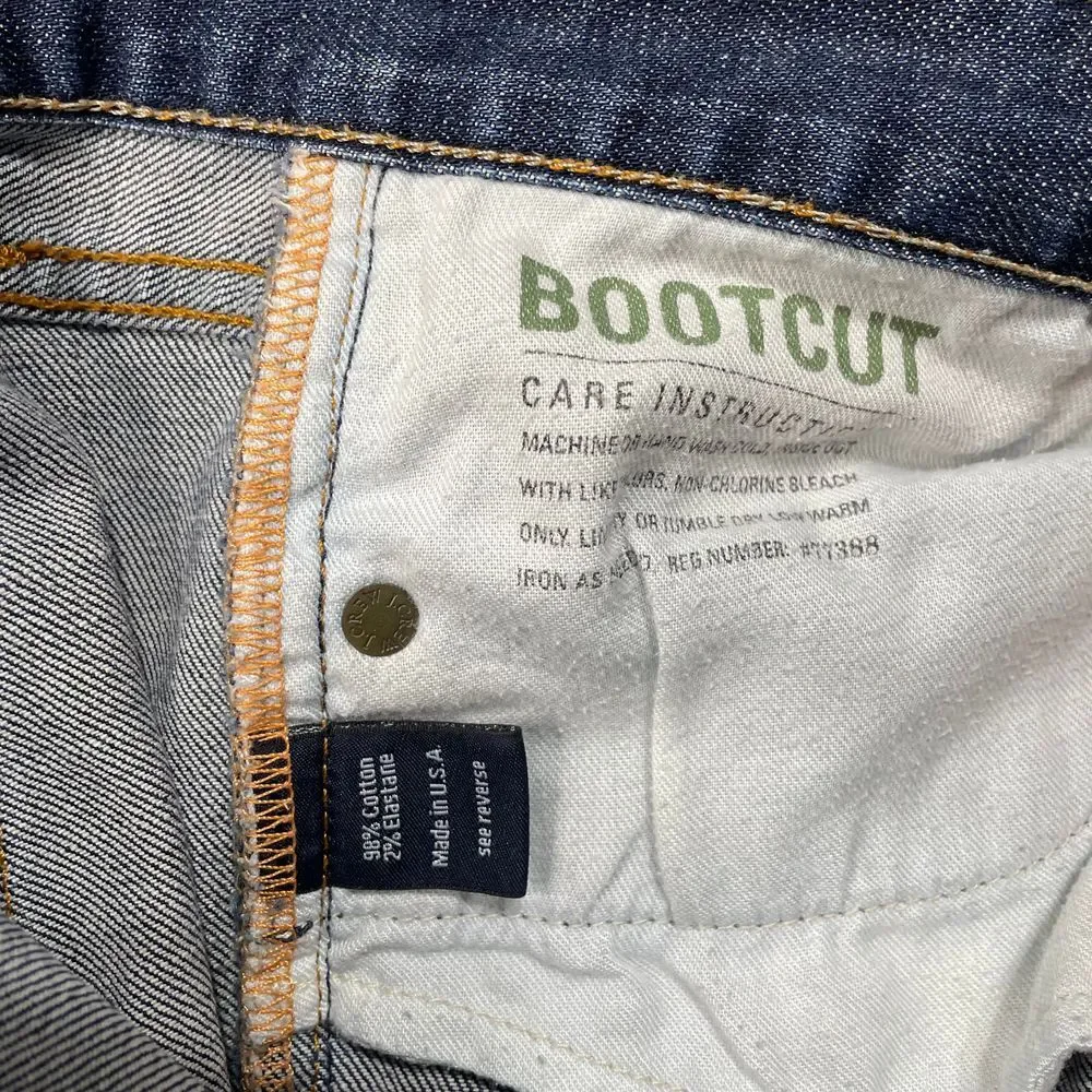 J. Crew Dark Blue Boot Cut Casual Wear‎ Comfort Denim Jeans Men's Size 34R